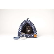 Navy Metallic Cross Cotton Cat Igloo